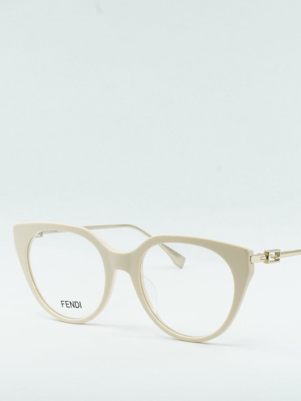 Fendi FE50010I 025 Eyeglasses Ivory 53mm Cat Eye Frame